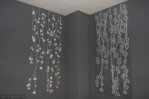 Pared pintada con plantilla